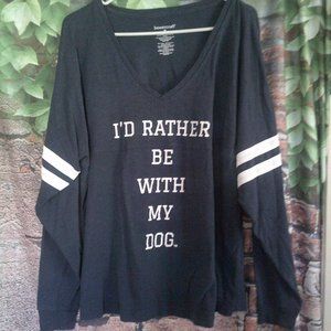 Oversized Striped Sleeve V Neck Tee